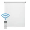 Easydeco - Store Enrouleur motorisé à batterie Blackout- Occultant - Blanc - 150 x 190 cm