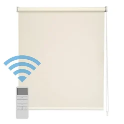 Easydeco - Store Enrouleur motorisé à batterie Translucide (Beige, 90 x 250 cm)