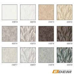 EDEM 410ST10 Papier peint texturé légèrement texturé motif satiné, fond mate 10,65 m2