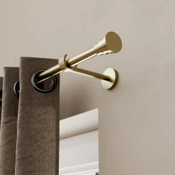 Embout bouchon plat pour barre à rideau Easy-Fit Elasa métal doré Ø19mm GoodHome