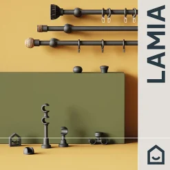 Embout bouchon pour barre à rideau Lamia bois de hêtre noir Ø28mm GoodHome
