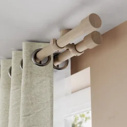 Embout bouchon pour barre à rideau Symi bois de frêne beige naturel Ø28mm GoodHome
