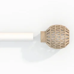 Embout bouchon pour barre à rideau Volos bois de hêtre blanc Ø28mm GoodHome