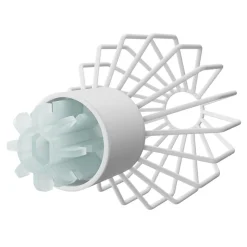 Embout boule cage pour barre à rideau Easy-Fit Anafi métal blanc Ø28mm GoodHome