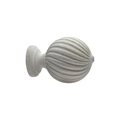 Embout boule décapée pour barre à rideau GoodHome 28 mm Chalki blanc