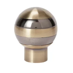 Embout boule pour barre à rideau GoodHome bicolore 28 mm Antiki or