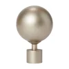 Embout boule pour barre à rideau en nickel brossé Ikaria argent