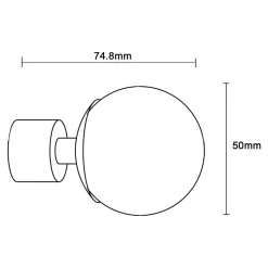 Embout boule pour barre à rideau GoodHome 19 mm Araxos noir