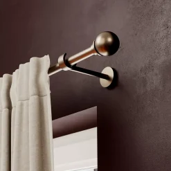 Embout boule pour barre à rideau Easy-Fit Kozani métal marron Ø19mm GoodHome