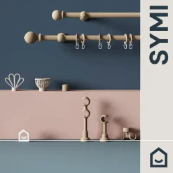 Embout fleur pour barre à rideau Symi rotin beige Ø28mm GoodHome
