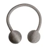 Embrasse à rideaux à rideaux nouage 2 billes gris galet polyester ⌀3,5 x L.23 cm
