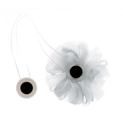 Embrasse à rideaux aimantée 9cm Blanc/Gris - Boulet