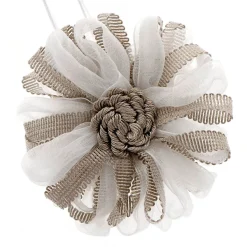 Embrasse à rideaux aimantée 9cm Blanc/Taupe - Boulet