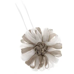Embrasse à rideaux aimantée 9cm Blanc/Taupe - Boulet