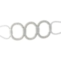 Embrasse à rideaux 30cm Blanc/Argent - Boulet