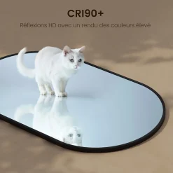 EMKE Miroir mural 50 x 70 cm Miroir ovale avec cadre noir, Miroir non lumineux salle de bain