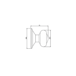 Emuca - Bouton de porte Fedora - Acier inox nickel satine - 70 mm - Pour portes 35 60 mm
