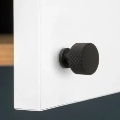 Emuca Lot de 10 boutons pour meubles Argos, diamètre 30mm, Aluminium, Peint en noir