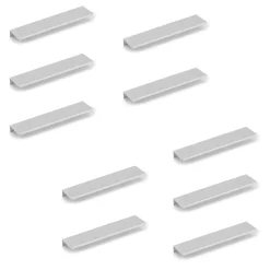 Emuca Lot de 10 poignées pour meubles Picanya, L198mm, entraxe 128mm, Aluminium, Anodisé mat