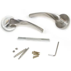 Emuca Lot de 5 poignées twist pour portes intérieures, avec rosace D.50mm, Aluminium, Nickel satiné