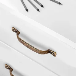 Emuca Poignée pour meubles Nairobi, L139mm, entraxe 96mm, Zamak, Bronze