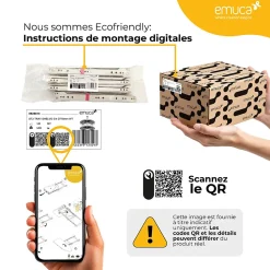 Emuca Poignée pour meubles Nairobi, L139mm, entraxe 96mm, Zamak, Bronze