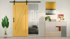 Emuca Poignée pour portes coulissantes en bois Pasadena, Longueur 240 mm, entraxe 180 mm, Acier, Noir texturé