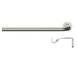 Ensemble barre à rideau industriel extensible chromé Athens GoodHome L. 120/210 x Ø16/19 cm