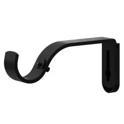 Ensemble barre à rideaux extensible Araxos métal noir Ø25/28cm 120/210cm GoodHome