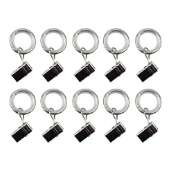 Ensemble d'anneaux GoodHome 10 mm avec clip en nickel brossé Nisis