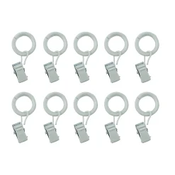 Ensemble d'anneaux GoodHome 10 mm avec clip blanc mat Nisis