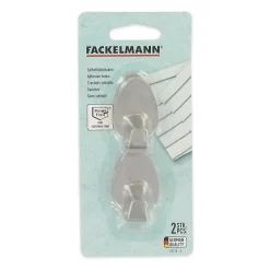 Ensemble de 4 crochets muraux adhésifs en inox Fackelmann Tecno
