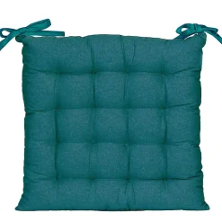 Ensemble de 2 Galettes de Chaise Bicolores 40x40cm - Bleu Canard et Moutarde, DYLREV