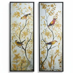 Ensemble de miroirs oiseaux 44x4x120cm