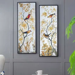 Ensemble de miroirs oiseaux 44x4x120cm