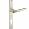 Ensemble de poignées Picardie pour porte d'entrée, trou de cylindre, entr'axes de 195mm, carré7mm, couleur champagne - THIRARD