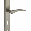 Ensemble de poignées pour porte de chambre Vesta trou de clé, carré 7mm, entr'axes 195mm, nickelé satiné - THIRARD