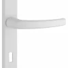 Ensemble de poignées pour porte de chambre Sultane trou de clé, carré 7mm, entr'axes 165mm, blanc - THIRARD