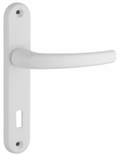 Ensemble de poignées pour porte de chambre Sultane trou de clé, carré 7mm, entr'axes 165mm, blanc - THIRARD