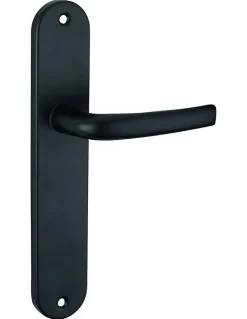 Ensemble de poignées pour porte intérieure Maia sans trou, carré 7mm, entr'axes 195mm, noir - THIRARD