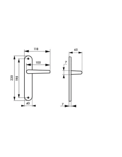 Ensemble de poignées pour porte intérieure Maia sans trou, carré 7mm, entr'axes 195mm, noir - THIRARD