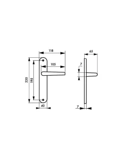 Ensemble de poignées pour porte intérieure Maia sans trou, carré 7mm, entr'axes 195mm, noir - THIRARD