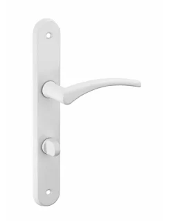 Ensemble de poignées pour porte intérieure Hebe à condamnation, carré 7mm, entr'axes 195mm, laqué blanc - THIRARD
