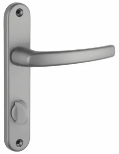 Ensemble de poignées pour salle de bain/toilette Sultane à condamnation, carré 7mm, entr'axes 165mm, argent - THIRARD