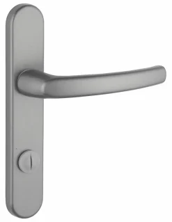 Ensemble de poignées pour salle de bain/toilette Sultane à condamnation, carré 7mm, entr'axes 165mm, argent - THIRARD