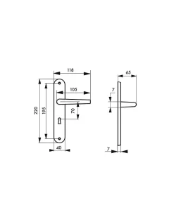Ensemble de poignées pour porte intérieure Maia trou de clé, carré 7mm, entr'axes 195mm, argent - THIRARD