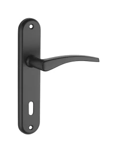 Ensemble de poignées pour porte de chambre Vesta trou de clé, carré 7mm, entr'axes 165mm, noir - THIRARD