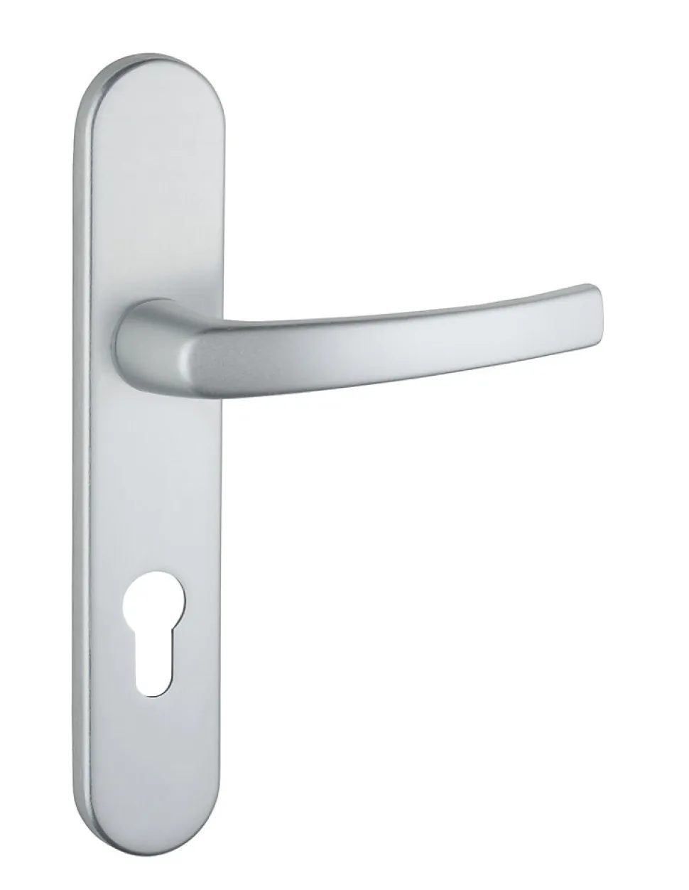 Ensemble de poignées pour porte palière Sultane trou de cylindre, carré 7mm, entr'axes 195mm, argent - THIRARD