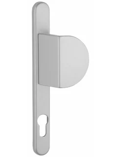 Ensemble de poignées pour porte d'entrée palière Sultane trou de cylindre, carré 8mm, entr'axes 195mm, argent - THIRARD