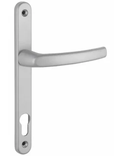 Ensemble de poignées pour porte d'entrée palière Sultane trou de cylindre, carré 8mm, entr'axes 195mm, argent - THIRARD